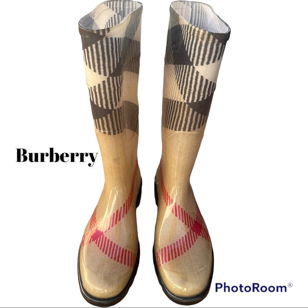 Burberry Rubber Rain Boots size 39 (8.5) flaws - Picture 1 of 7
